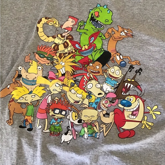 Nickelodeon Kids T-Shirt with Colorful Characters on Gray NWOT - Picture 6 of 8